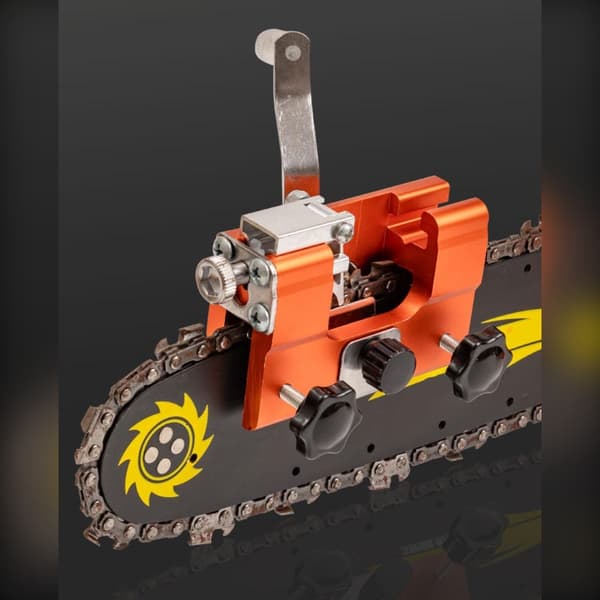 Hand-cranked chainsaw chain sharpener, fast field sharpening for forest and garden with 5 grinding heads, aluminum, compact 8.3cm x 5.7cm