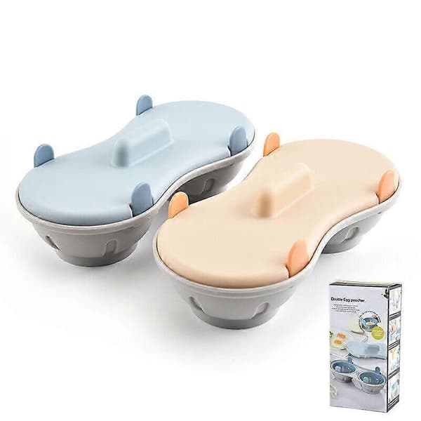 Microwave Perfect Double Cup Egg Poacher Free Cookware Egg Cooker Steamer Blue Blue