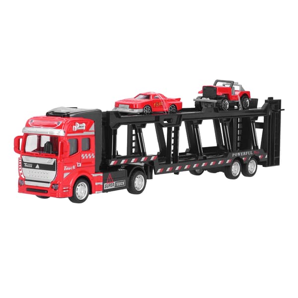 1:48 Alloy Container Truck Car Model Toy Pull Back High Simulation Kids Vehicle Toy (red)