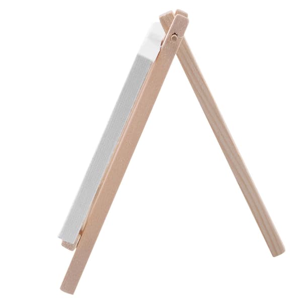 4 x 4 tommer Mini Lærred og 8*16cm Mini Træstaffeli Sæt 12-pak