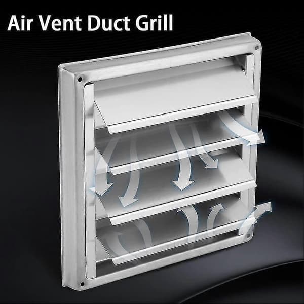 Ventilationsgitter Ventilationsport 100mm Rustfrit Stål 304 Udendørs Hætte Sølv Som På Billedet Gitter