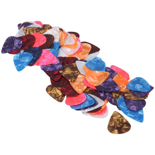 100pcs Guitar Picks Colorful Celluloid Finger Guards Tool String Instrument Accessories 0.96mm