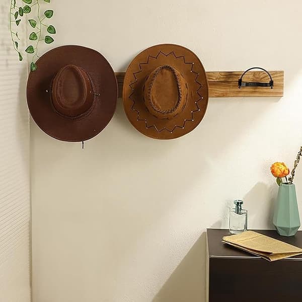 Cowboy Hat Rack - Western Style Hat Rack, Wall Holder - Display Rack - Wall Mounted Metal Baseball Hat Rack for Hallway
