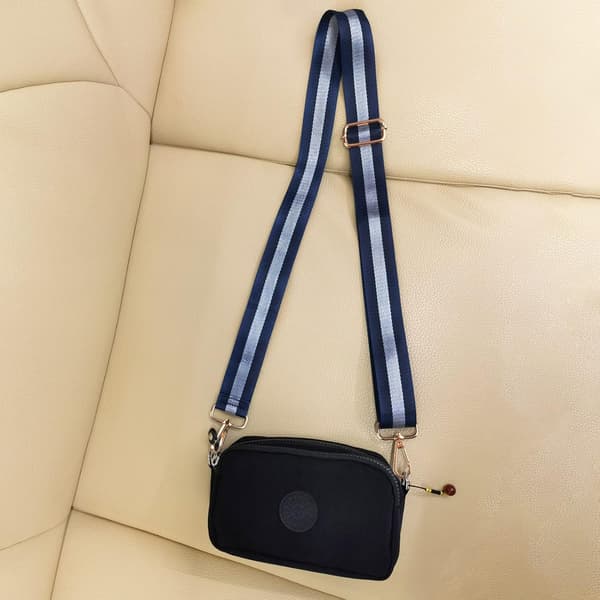 Replacement Shoulder Strap with Hook Adjustable Saddle Bag Strap for Shoulder Bag (38mm, C - Grey Blue)