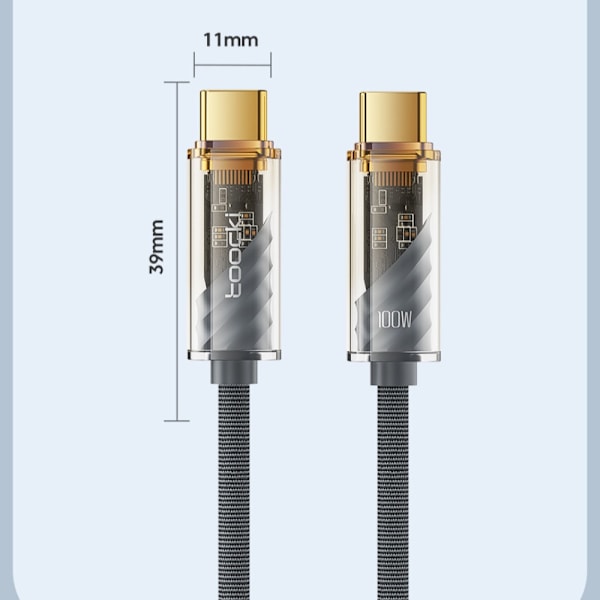 Mobilt datakabel Opladerkabel 2M100W SORT 100W SORT 2m 100W Black 2m100W Black