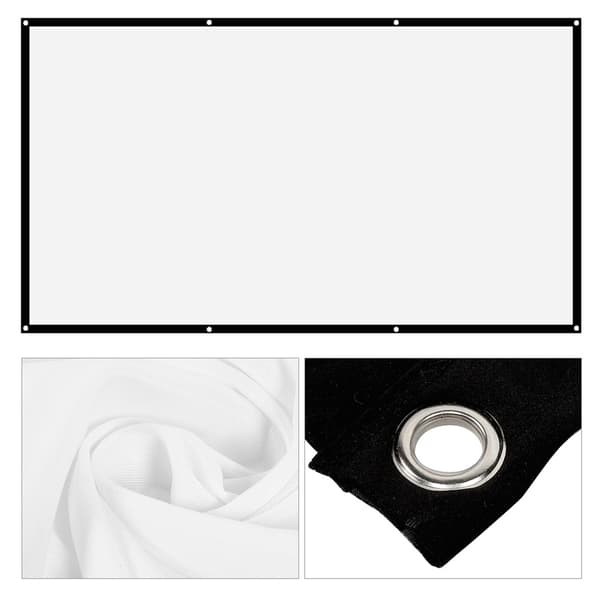 16:9 Thick Portable Non-crease Soft White Polyester Projector Screen Projection Screen (120 inch)