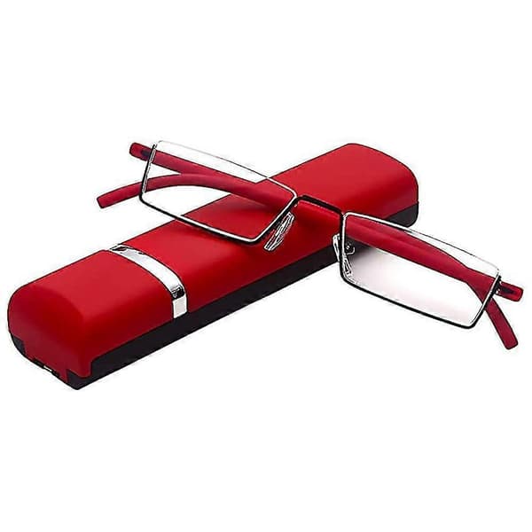 Klara Halvinnfattade Lesebriller for Menn og Kvinner Lette Elegante Røde 2.5 elegant red 2.5