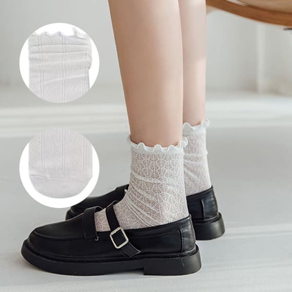Women's Cotton Knee High Socks, Large Diamonds, White, KLB