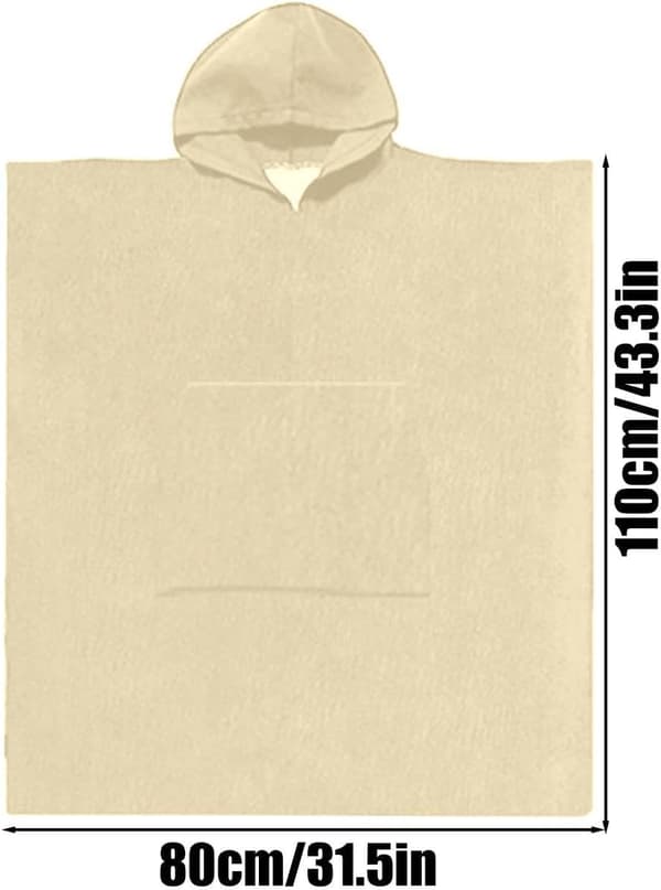 Surf-håndklæde-poncho hurtigtørrende badekåbe af ultrafin fiber creme - Cremefarben