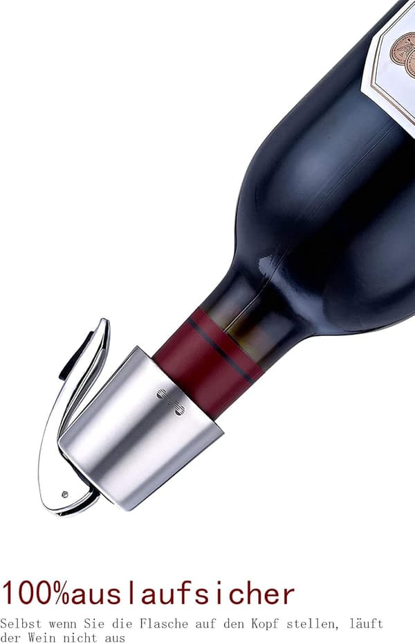 Wine stopper for open wine bottles, stainless steel wine stopper