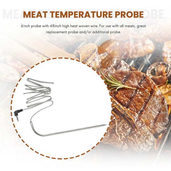 Replacement High Temperature Meat Probe for Grills and Smokers Compatible with, 2pcs Waterproof BBQ