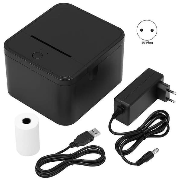 Termisk kvitteringsskriver, høy hastighet 90 mm/s, USB/BT-tilkobling, ESC/POS-kompatibel, for //IOS/Android EU-plugg