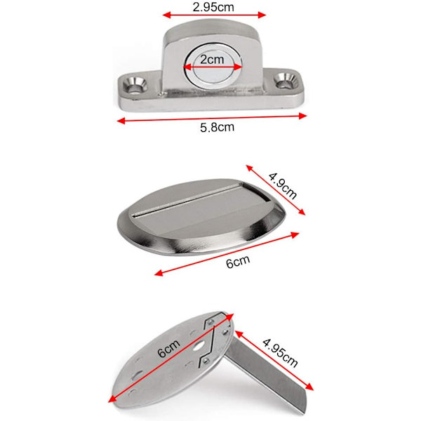 Stærk magnetisk dørstopper 1 stk, sort metal dørstopper Heavy Dut
