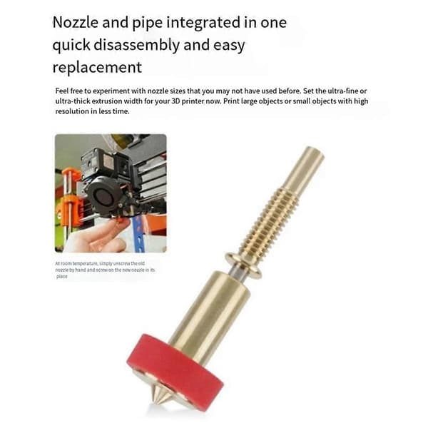 3D-skriver Hot End Ekstruder Ekstruder for integrert messingdyse Hals DIY-sett