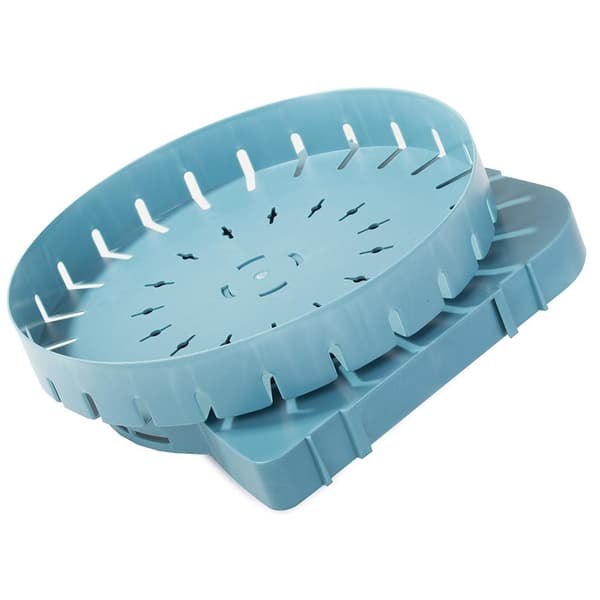 Maximize storage space with this rotating corner shelf! Blå blue