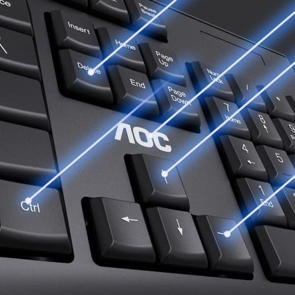 Trådløst tastatur og mus-kombination 2.4G Fuld Størrelse