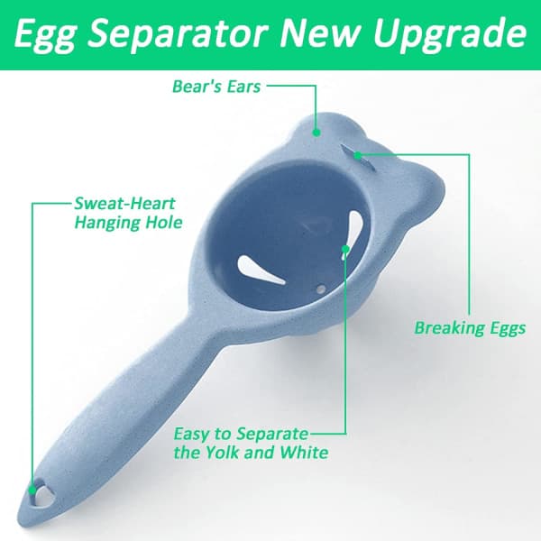 B Egg Yolk and White Separator, Egg White and Yolk Separator, Egg Extraction Tool for Kitchen and Baking Blue