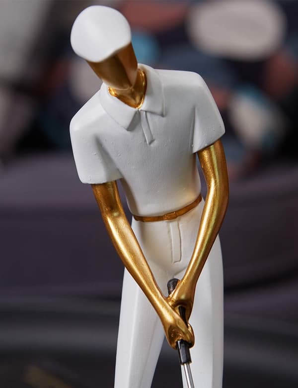 Konst Golfspiller Figur Statue Dekorasjon Golf Skulptur Harpiks Kunst Gave W