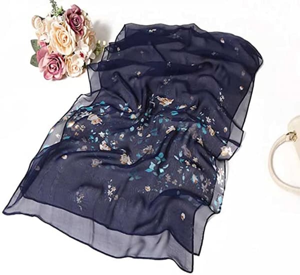 Lätta modehalsdukar för kvinnor, tryckta blommönster, sjal, wraps, C005