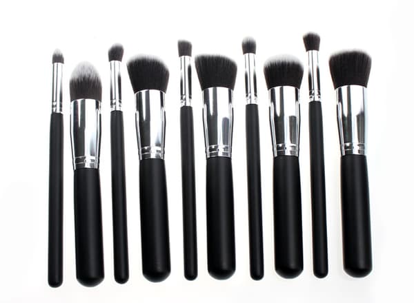 10 professionelle makeupbørster, makeupsæt - Sølv