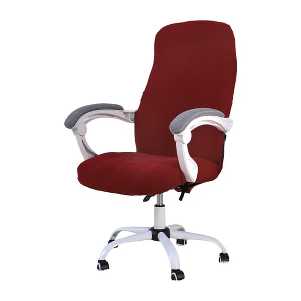 #Kontorstolstrekk M-Burgunder Vanntett Grå Stretch Jacquard Co#