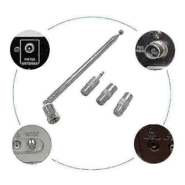 75 Ohm Teleskopisk Dab Radioantenne Til Hifi Af Receiver Minisystem, Fm
