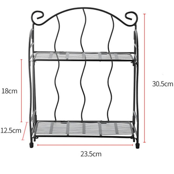 Two-layer desktop storage shelf vertical pattern desk shelf simple bookshelf free perforated iron bookshelf