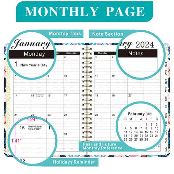 2024 Calendar - 2024 Weekly Planner, 2024 Daily Planner, Flexible So style4 KLB
