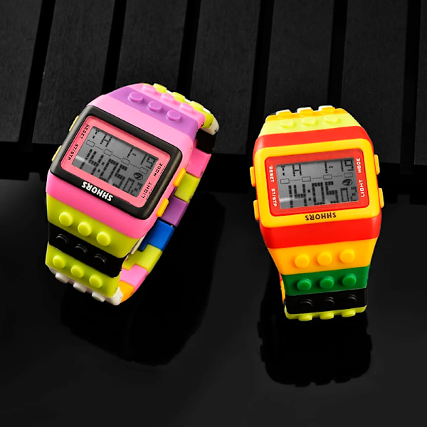 Muotimerkki SHHORS Kellot Naiset Kellot Muoti Muovi Led Digitaaliset kellot Rainbow Watch Elektroninen rannekello reloj mujer Type 6