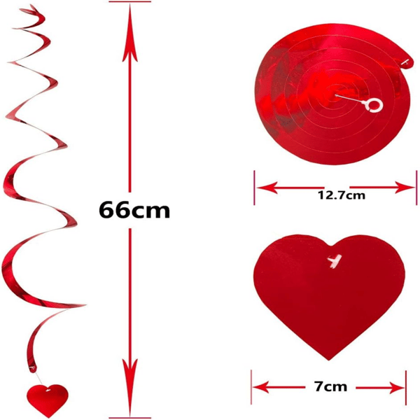 18 hjerteformede hengende dekorasjoner for Valentinsdag, bryllup