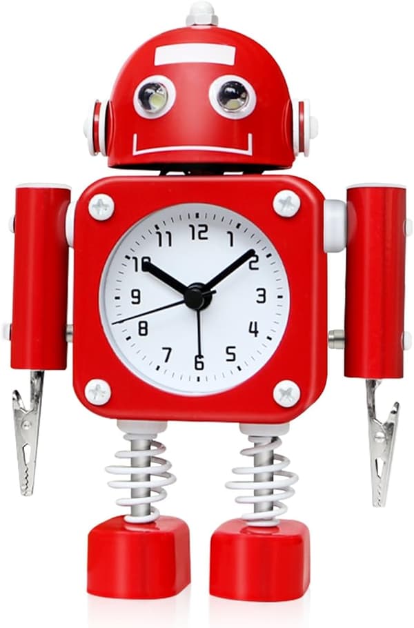Studentspecifik vækkeur Metalindlæringstegnefilmsur Robot c