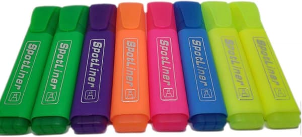 Highlighters 8-pack Assorted Colors Chisel Tip Strong Fluorescent Quick-Drying Home or Office Supplies