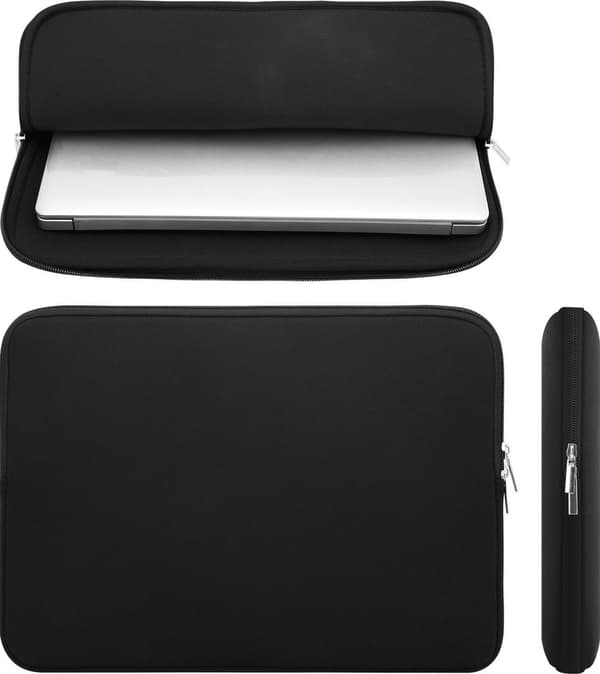 Laptopfodral Dobbelt Lynlås - Blød Berøring - Laptop Taske - 15.6 tommer