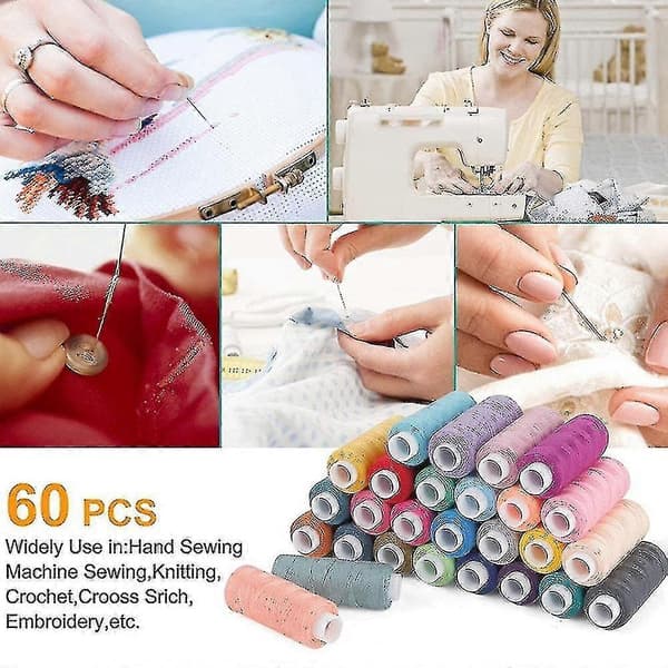Sytrådsset 60 Farver 250yd Per Spole Polyestertråd Kit-Yvan