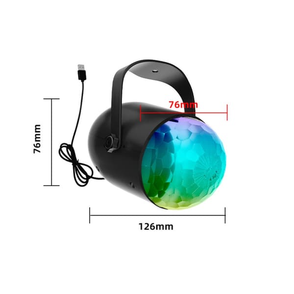 Swirl Pattern Magic Ball Projector Lamp - Aurora and Scene Effect, USB Rechargeable, Auto-Rotating Black Night Light for Bedroom, Parties, and KTV