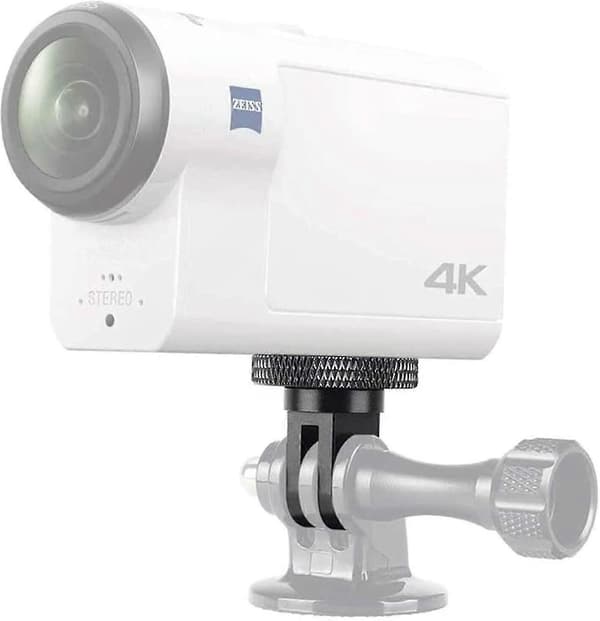 Stativadapter Kameramonteringstilbehør Aluminiumadapter for montering av kameraer til GoPro-feste og andre actionkameraer (2 stk, svart)