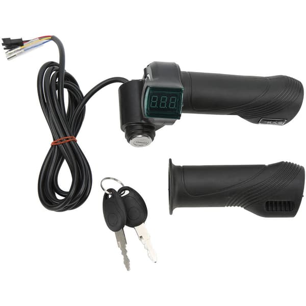 1 Pair Electric Bicycle Twist Grips, Universal Throttle, Speed Regulator with EV Display