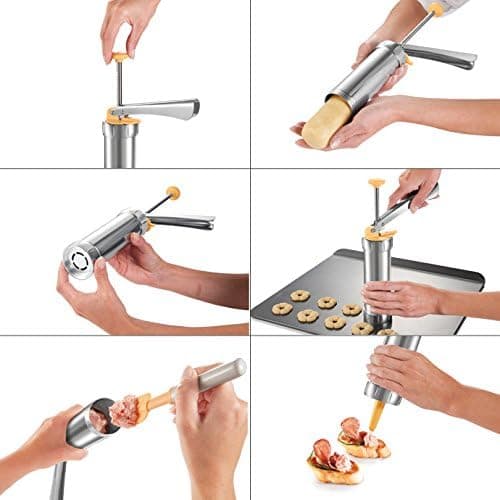 Cookie Press Set (20 Pieces), Baking Tools, Aluminum Alloy Nozzle, Fondant Bean Press for Baking