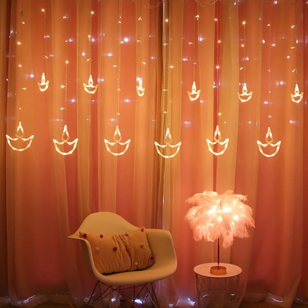*Lys LED-gardin 2,5 m lyslenke for bryllup, jul, B*