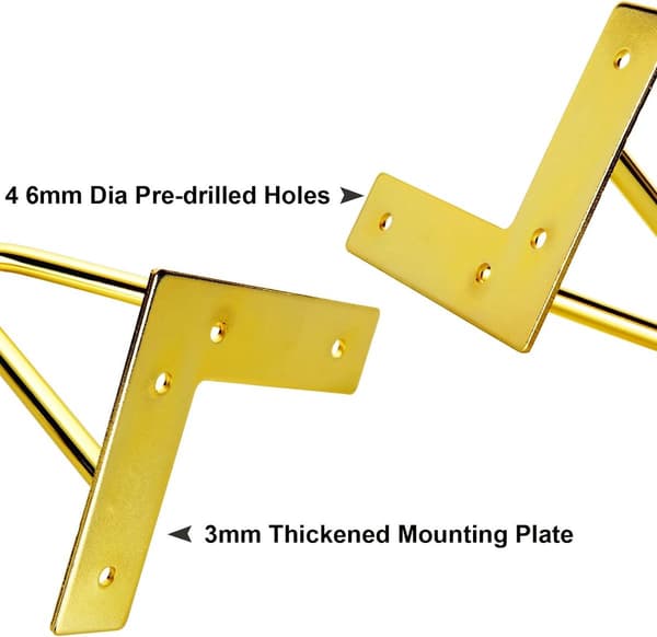 4 st möbelben - 10 cm (titaniumguld) - bordsdel - kraftig metallmöbel - med gummigolvskydd och skruvar