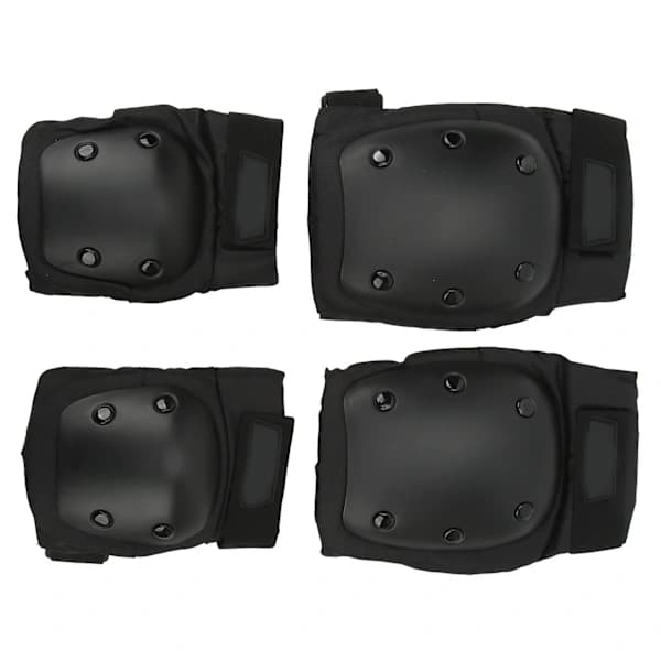 Knee and Elbow Pad Set with EVA Padding and PP Shell for Cycling, Skateboarding, Skating, Snowboarding, Black, One Size 0.7 0.7