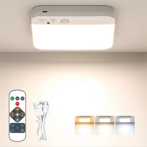 Ceiling Lamp with Motion Sensor Super Bright Flicker-Free Adjustable Brightness 120-Degree Detection Angle Wireless LED Lamp