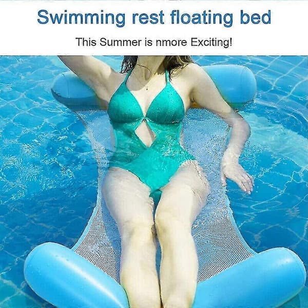 Oppustelig Flydende Vandhængekøje Pool Lounge Sengebadestol Vandsovesofa