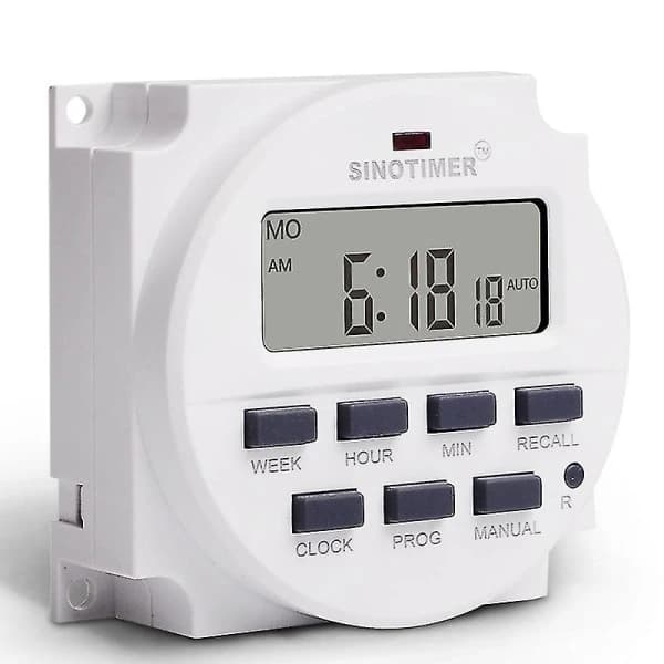 15,98 tommer LCD digital timer 12V DC 7 programmerbar tidsbryter TM618N-4