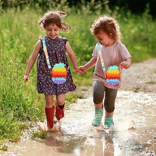 #Pop It-taske med Fidget Toy-pakke, Pop It-håndtaske til piger, Pop It-taske til#