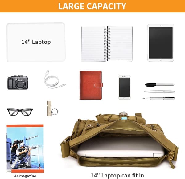 Military Tactical Sling Bag Molle Waterproof Shoulder Bag Me