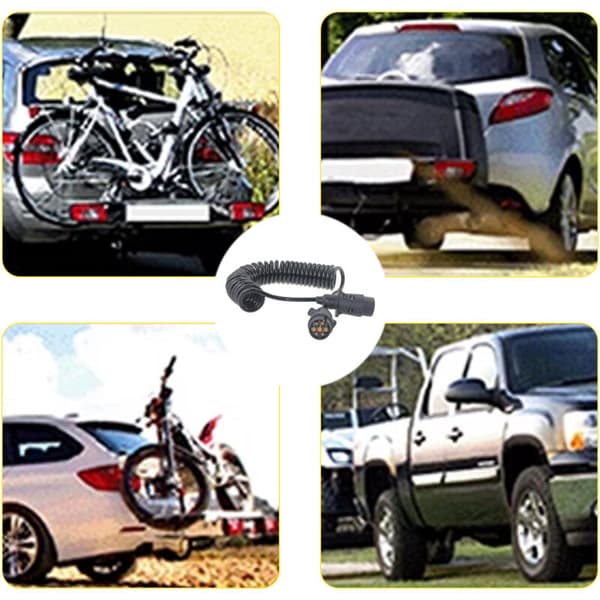 7-pin Trailer Connector Adapter Compatible with Most Vehicles, Heavy Duty Towing Cable Plug