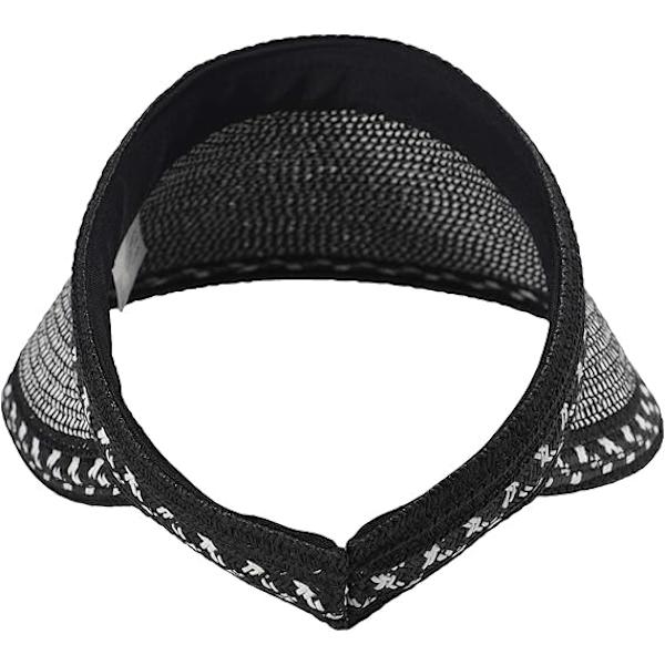 Women's Straw Sun Visor Wide Brim Golf Sun Hat Summer Beach Visor Cap