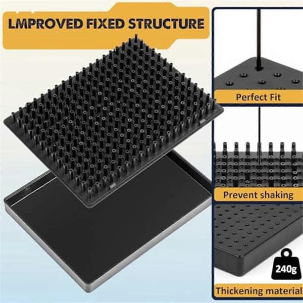 Modelmalingsstativbase (19 x 14 hull) og 27 stk. alligatorclips-pinde Sæt Modelværktøj til Ai