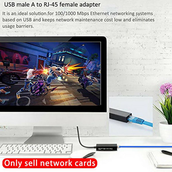 För Nintendo Switch Wii/PC USB 3.0 1000Mbps LAN-adapter Nätverk